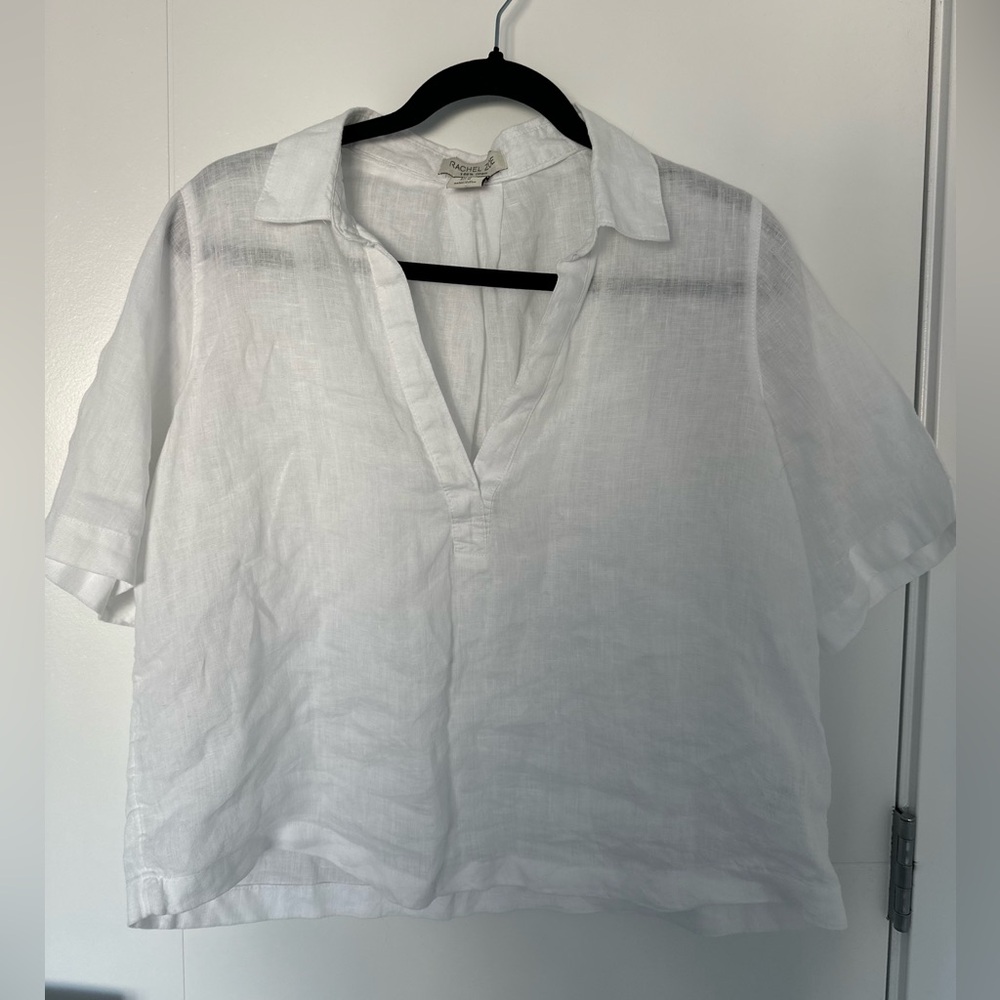 Rachel Zoe White Linen Blouse